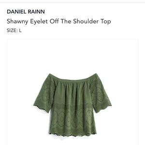 Stitch Fix Eyelet Off the Shoulder olive green top